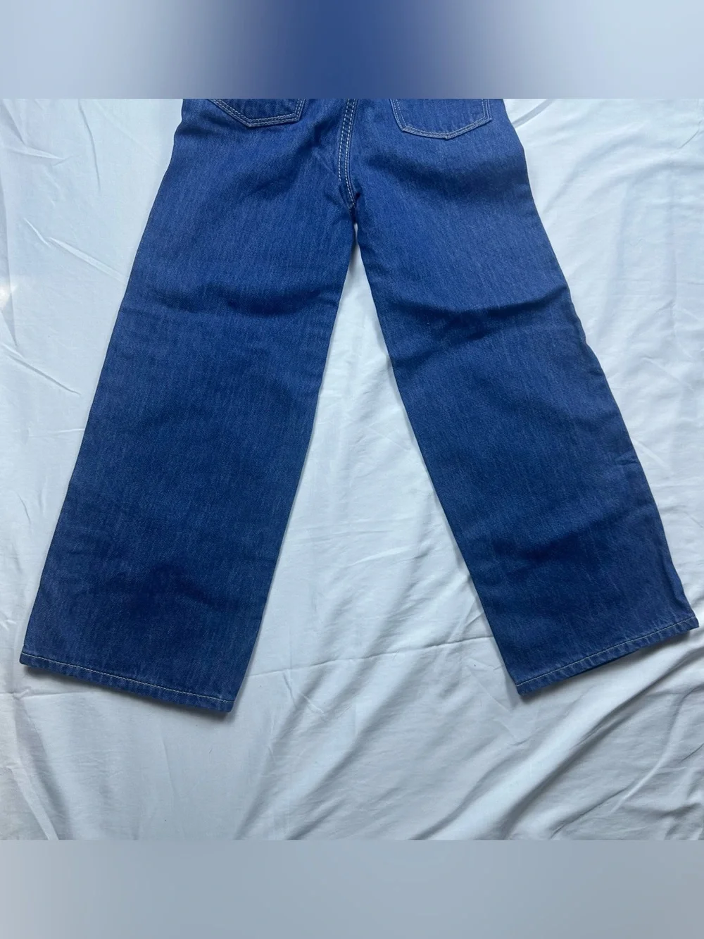 NWT Old Navy Navy Blue Wide Leg Adjustable Waist Denim Jeans Girls 6T